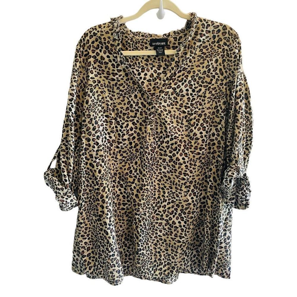 Lane Bryant Leopard Cheetah Print Tunic top Shirt Women’s Plus Size 18/20